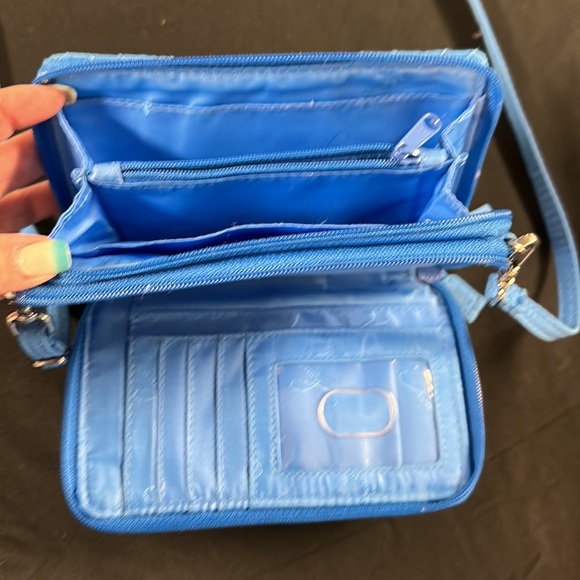 Light Blue Vera Bradley Wallet with adjustable strap - Picture 5 of 7